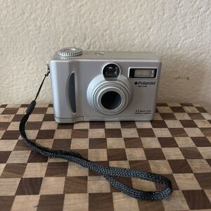 Polaroid Silver Compact Digital Camera with Black Wrist Strap